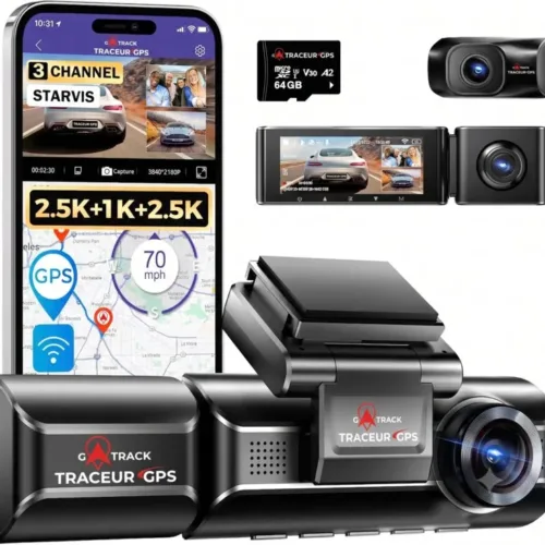 GTRACK Vision 2 — Dashcam avant/arrière avec mode parking